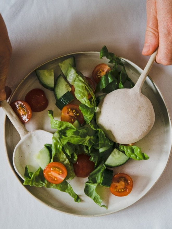 handmade ceramic serving spoons