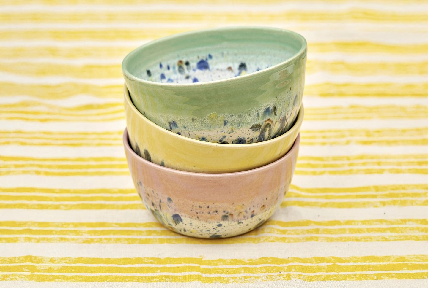 Ceramic pastel coloured bowls