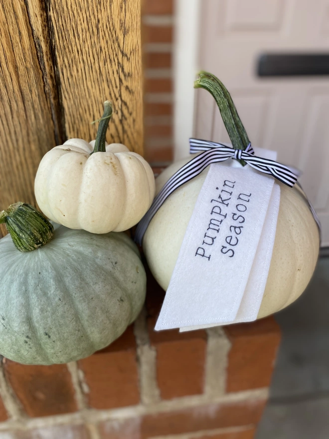 Halloween Ribbon Embroidered decoration on doorstep