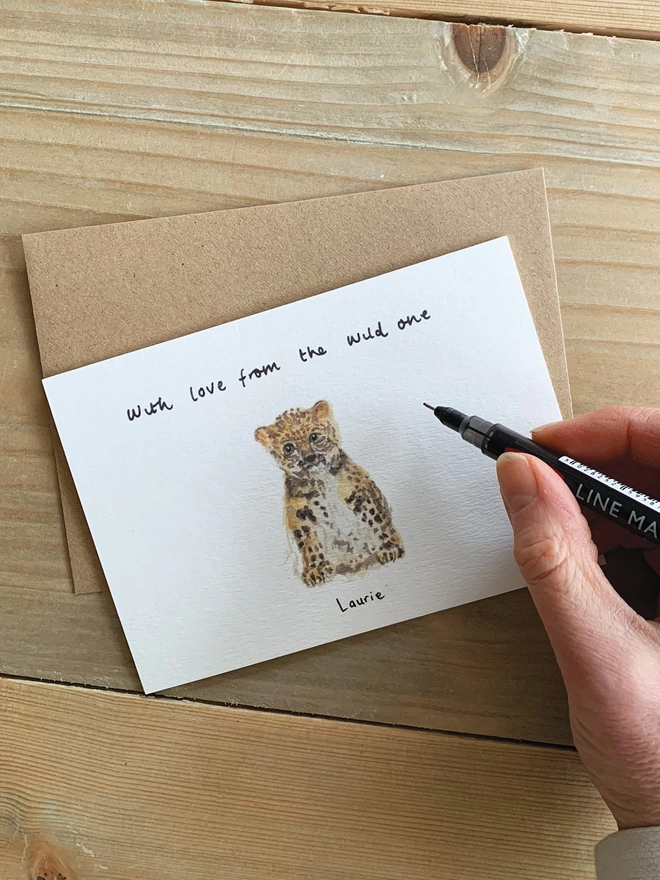 Leopard Cub Personalised Mothers Day Card 