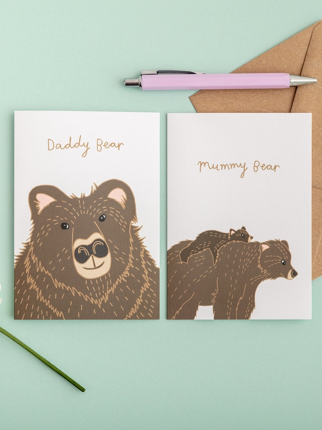 Daddy Bear and Mummy Bear Greeting Cards