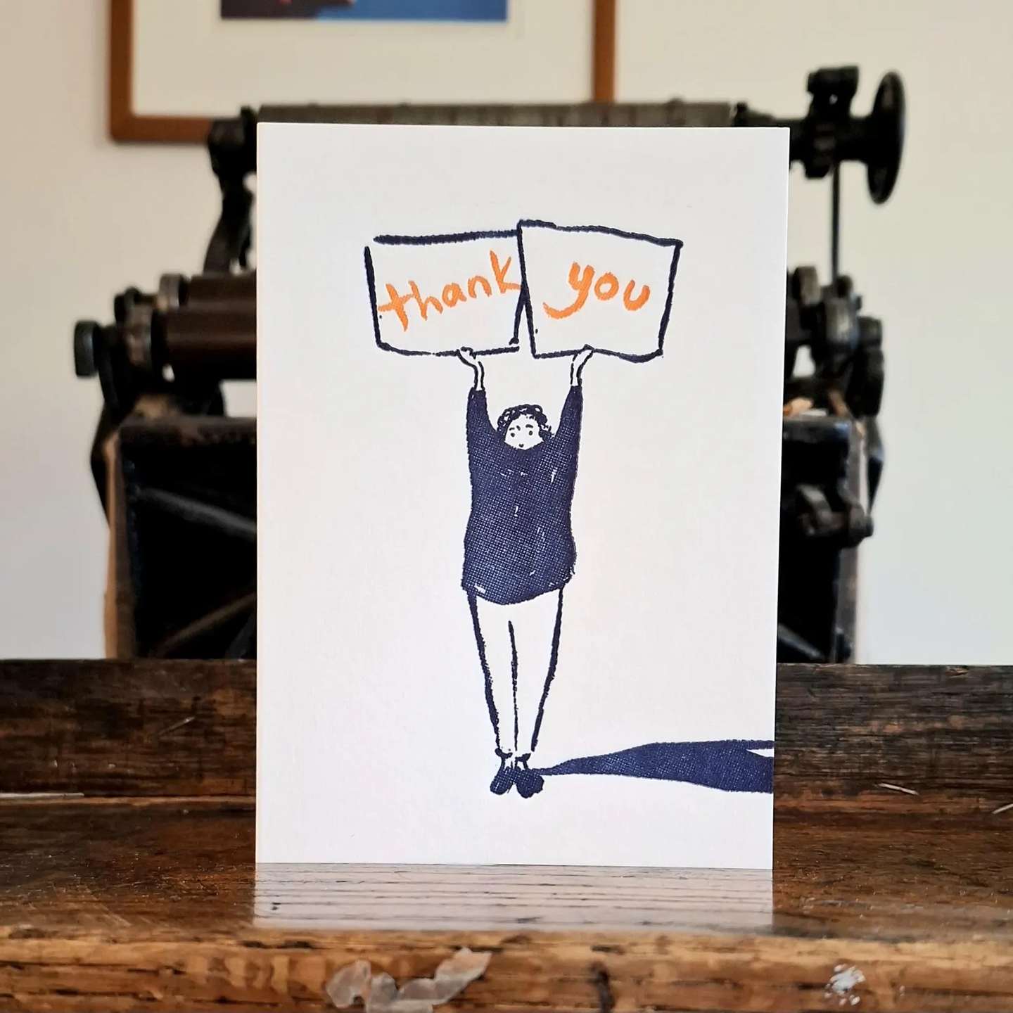 Letterpress thank you card