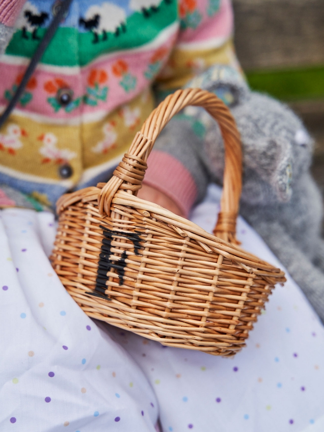 Little wicker basket personalised