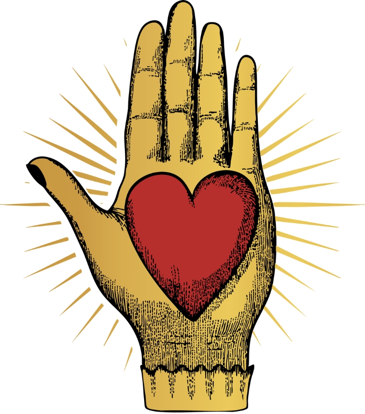 Hand heart icon