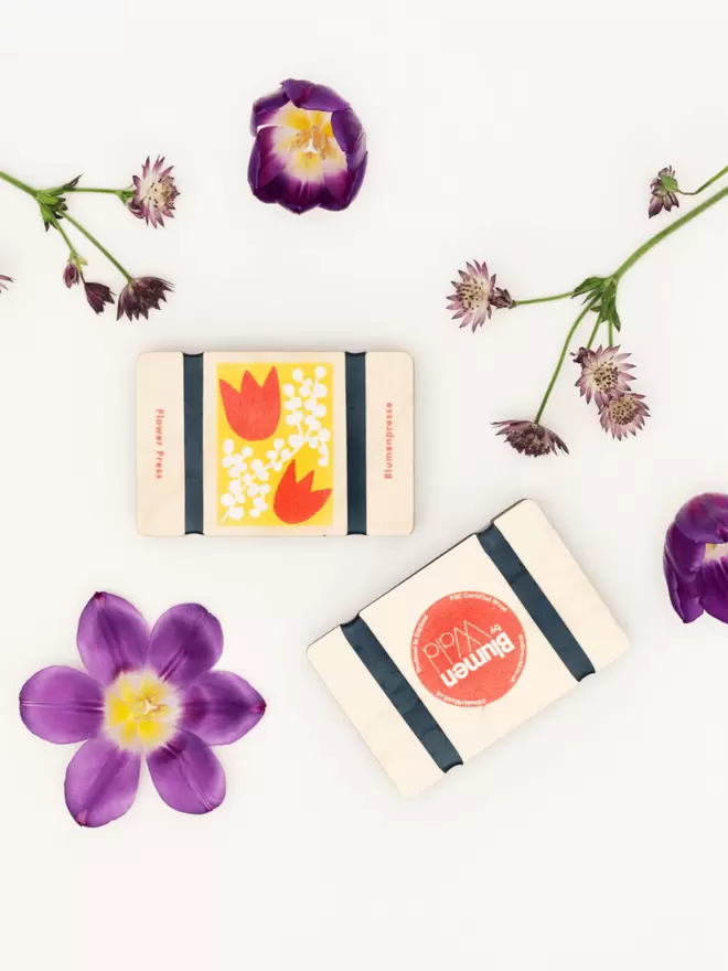 Pocket Sized Flower Press with Tulip Design 