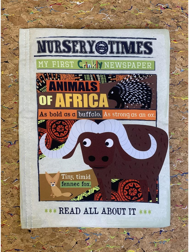 animals of africa cloth newspaper for babies