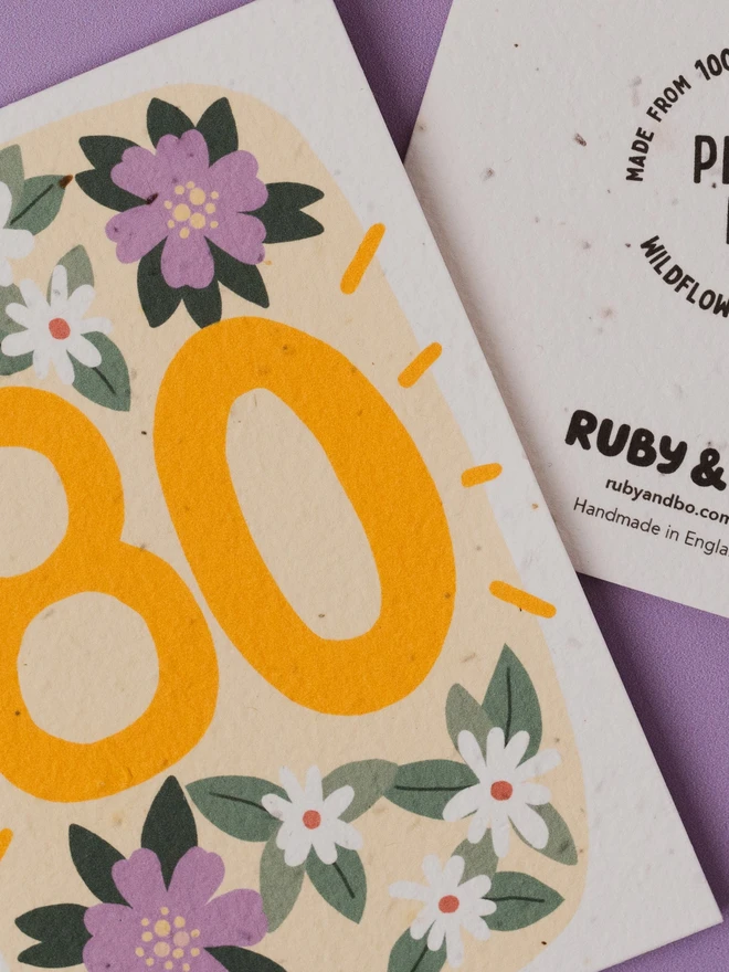 Plantable 80th Birthday Card