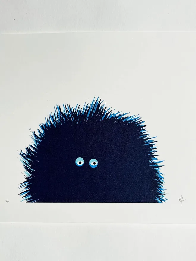 'Blue Fluffy' Screen Print