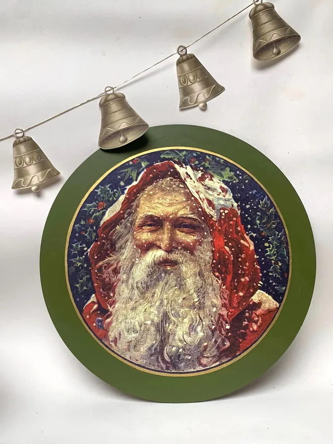 Traditional style Santa Christmas wall art.