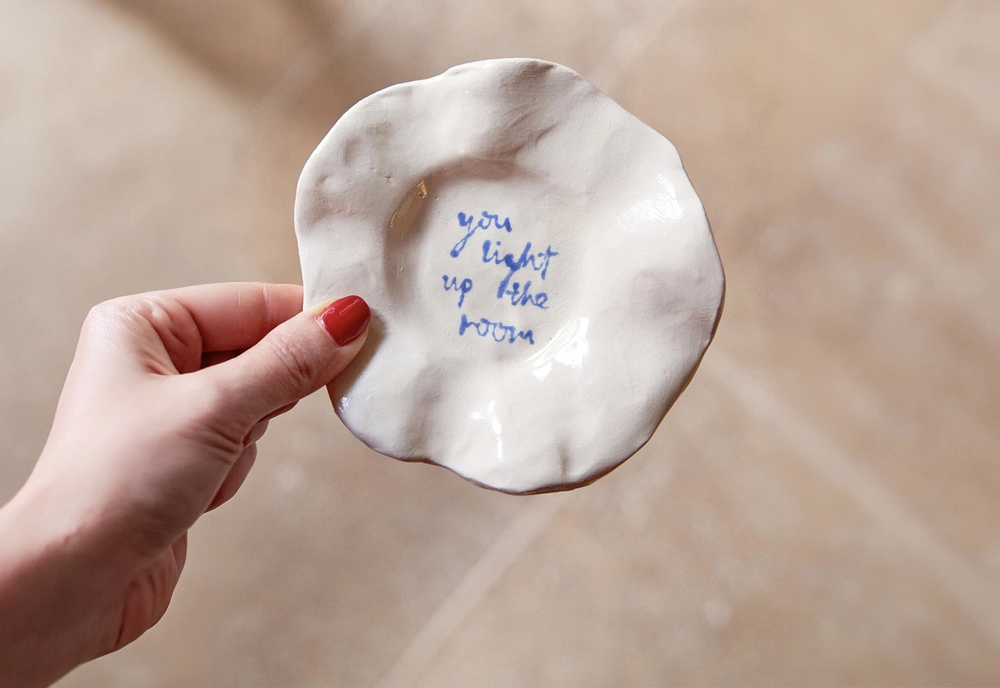 You light up the room mini ceramic plate