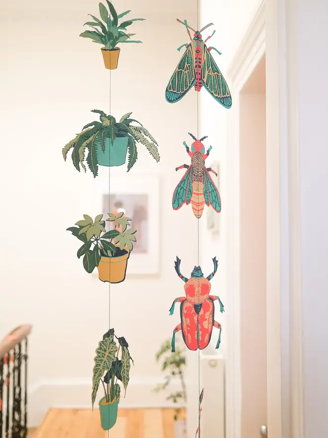 insect screen print hanging halloween decoration