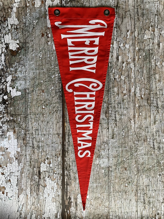 A Red Merry Christmas Pennant Flag
