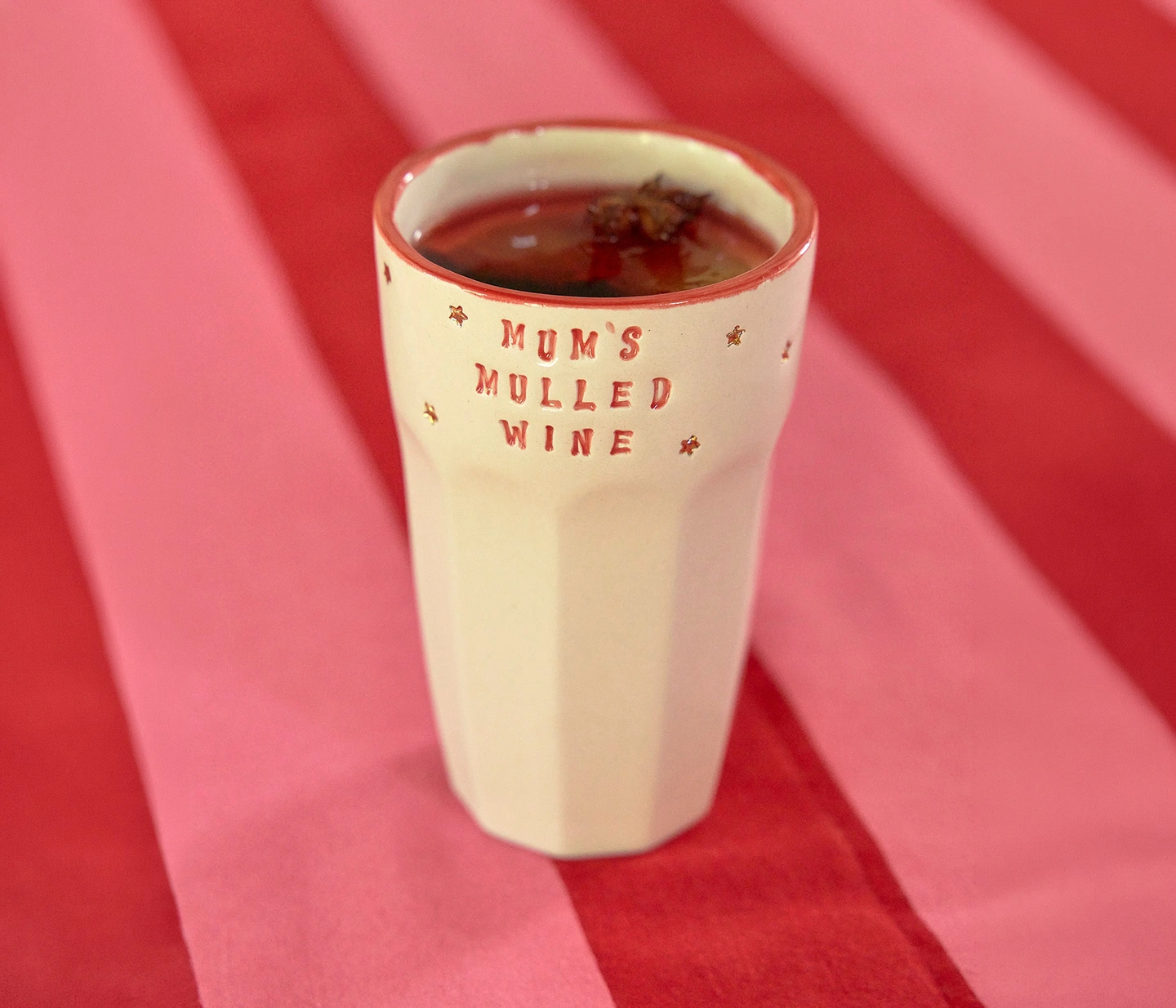 Personalised mulled wine ceramic stamped tumbler