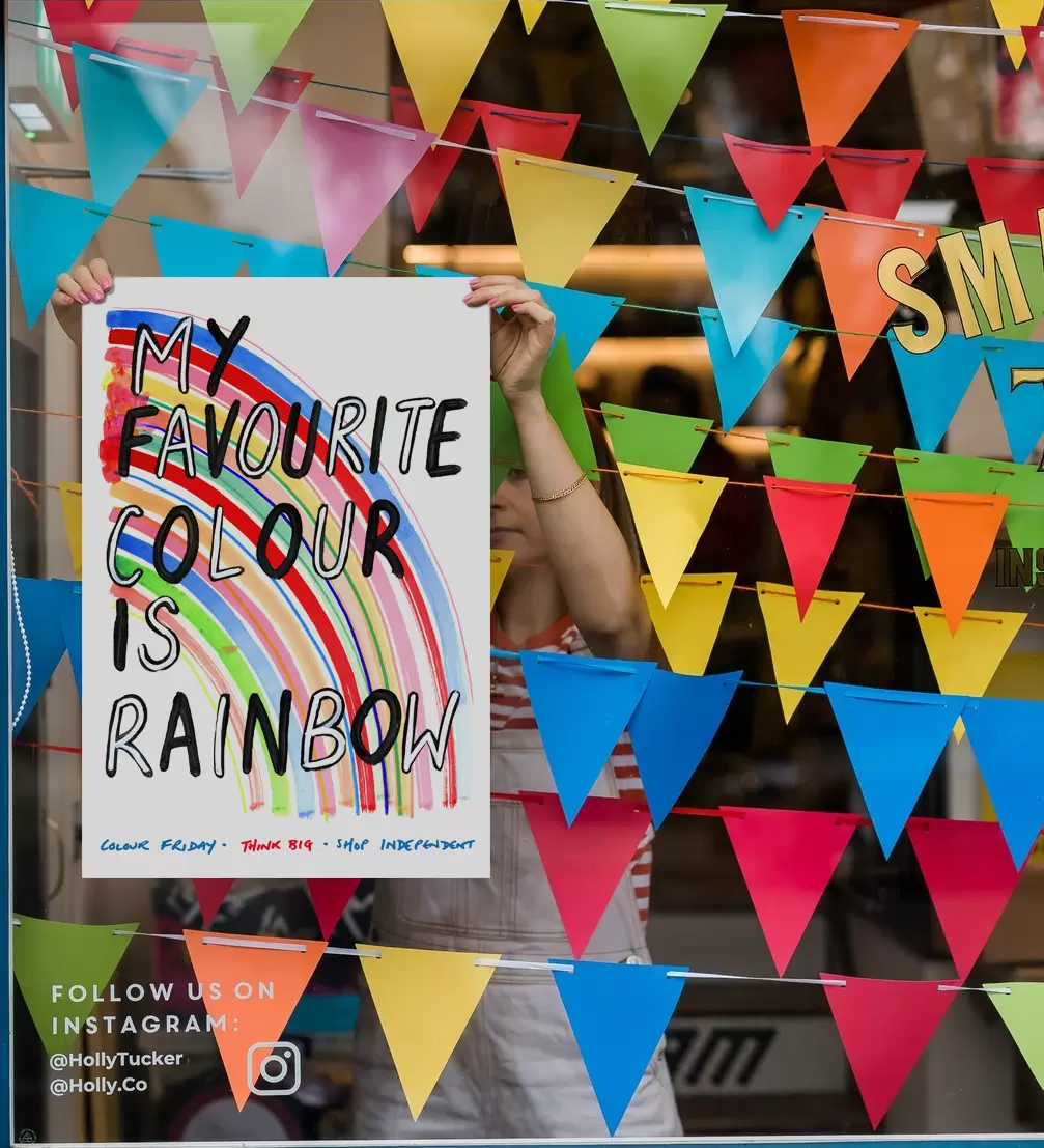 'My favourite colour is rainbow' poster