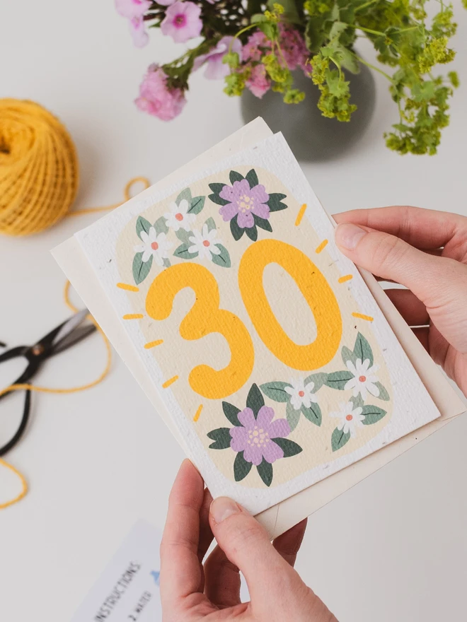 Plantable 30th Birthday Card