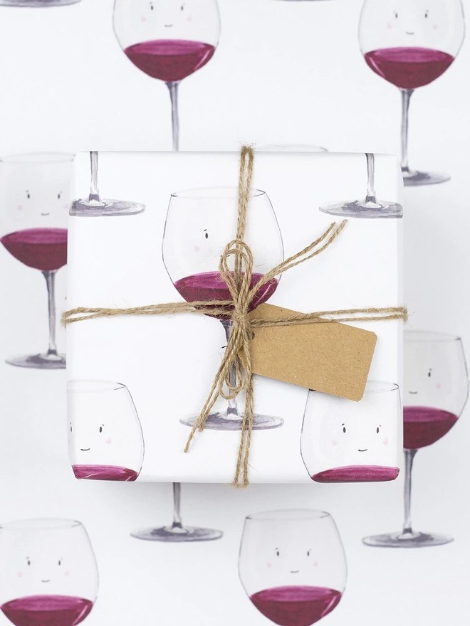 Red Wine Gift Wrapping Paper.