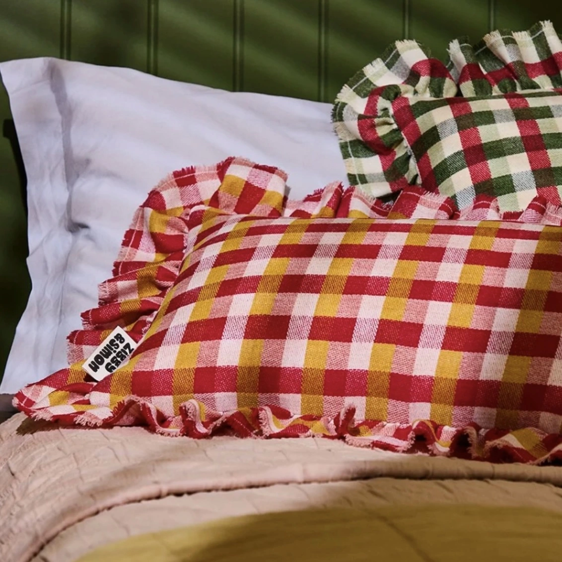 Checked cushions