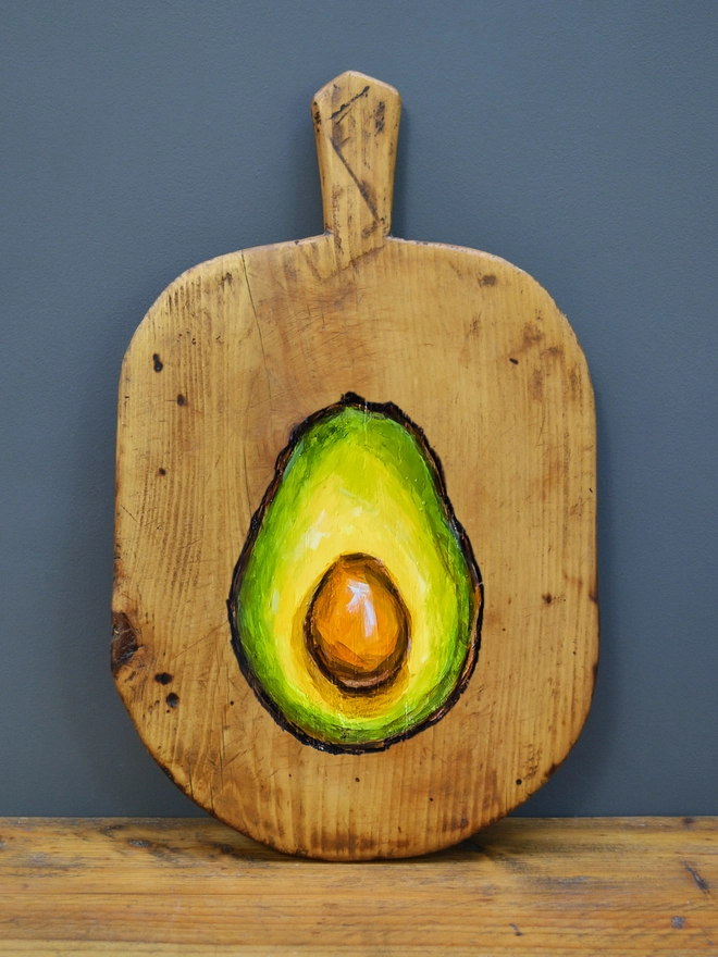 'Avocado' handpainted serving board