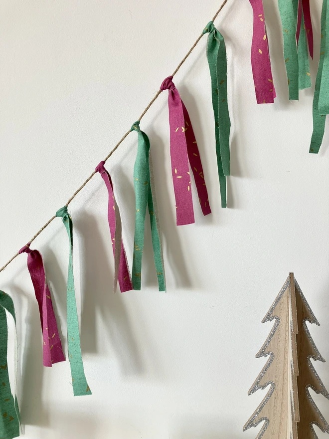 Party Decor, Reusable Party Decor, Green Party Decor, Sustainable Party Decor, Glamping accessories, Bunting, Fabric Bunting, Festival Bunting, Pink Bunting, Christmas Bunting, Party Decorations