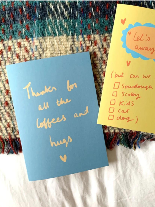 Thanks For The Coffees And Hugs Card
