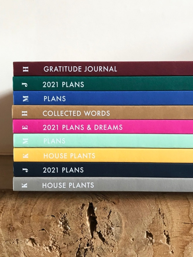 personalised softcover notebook stack