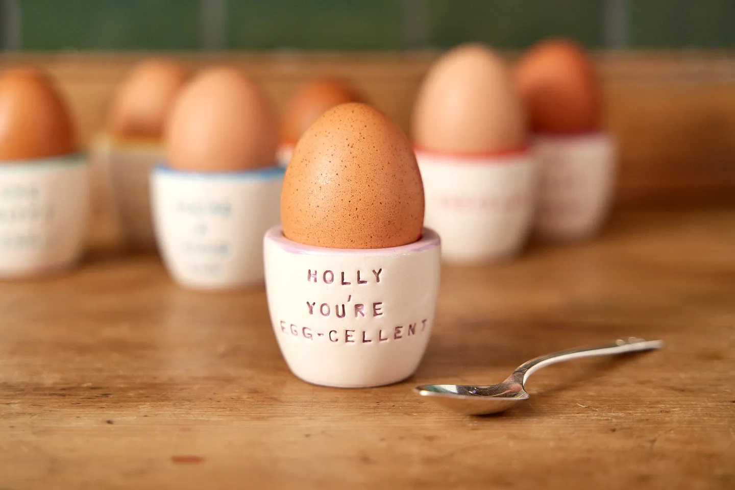 Personalised ceramic egg cup