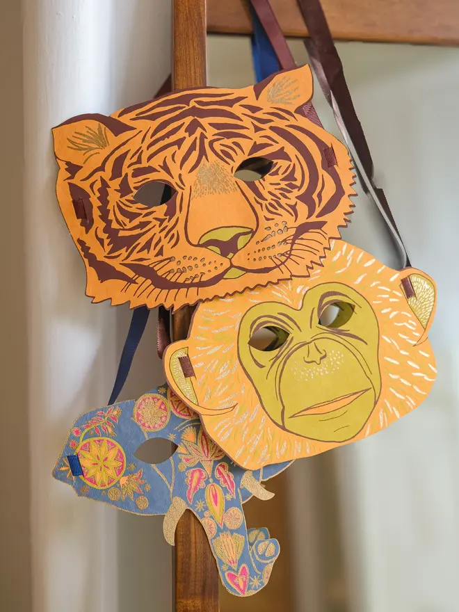 tiger monkey elephant animal fancy dress masks