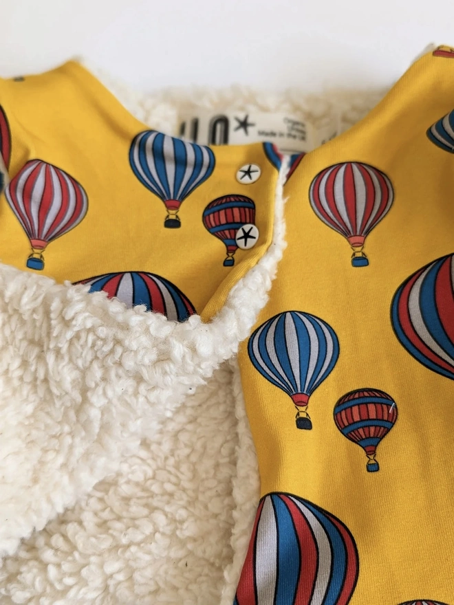 Yellow Hot Air Balloons Plush Gilet