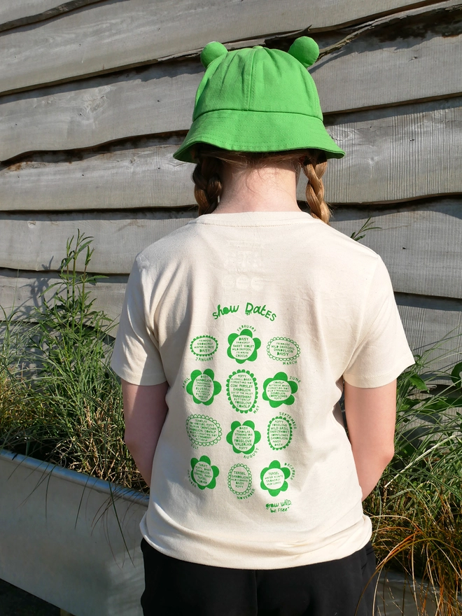 Wildflower T-shirt reverse with different monthly wildflowers