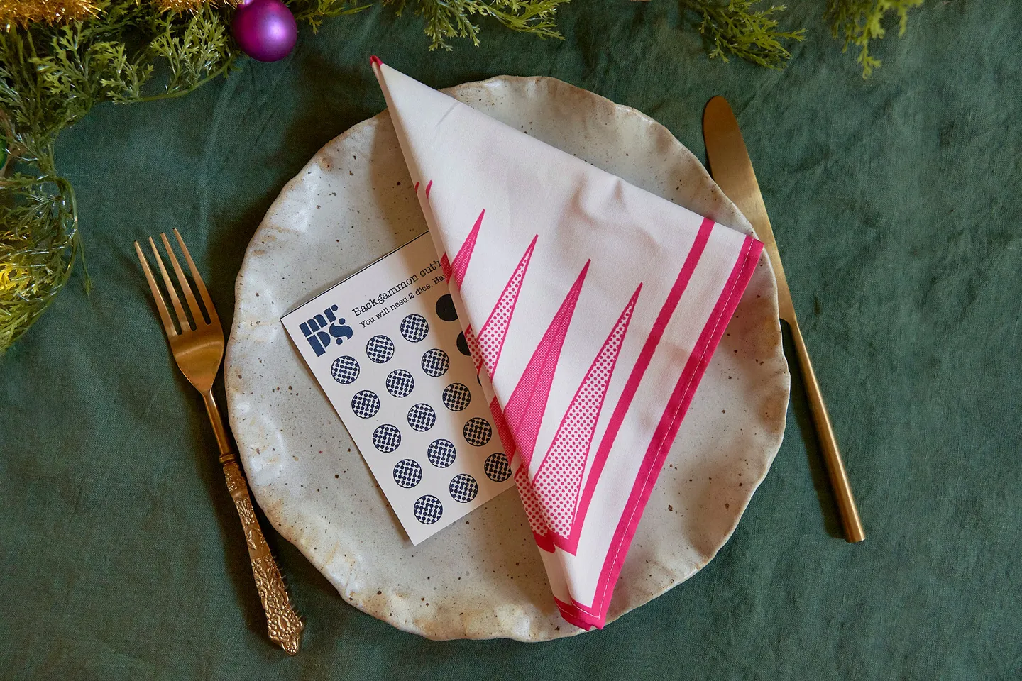 Christmas game napkin