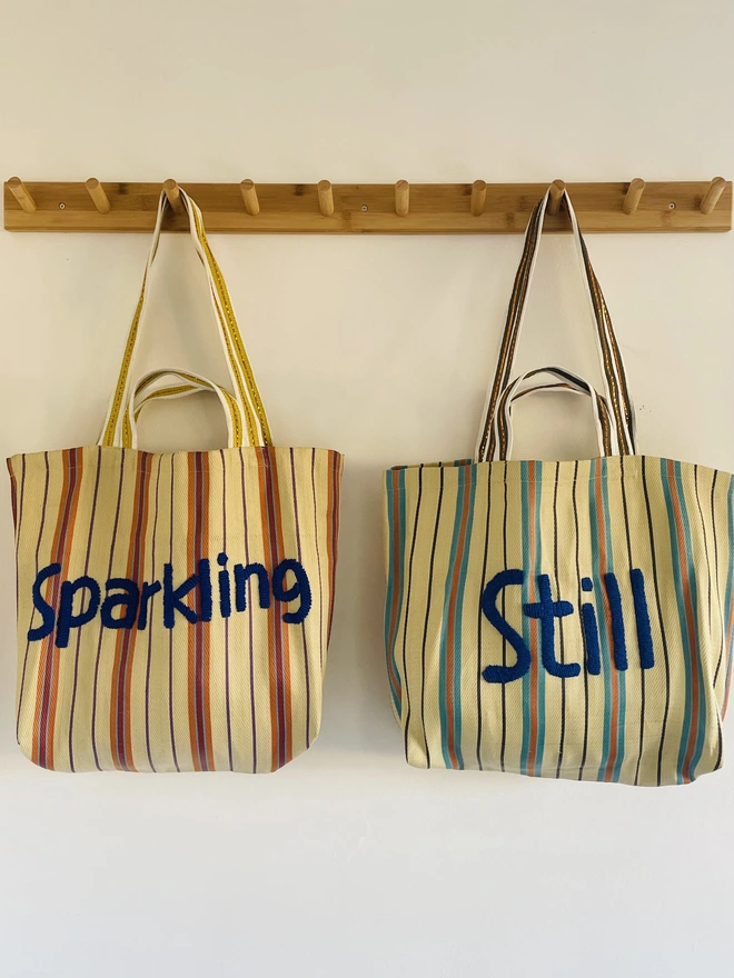 Embroidered Still n Sparkling Market Tote Bag