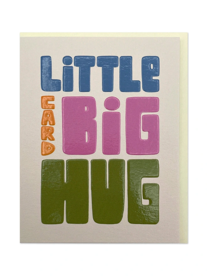 Colourful Mini Thinking Of You Greeting Card ‘Little Card Big Hug' | Raspberry Blossom