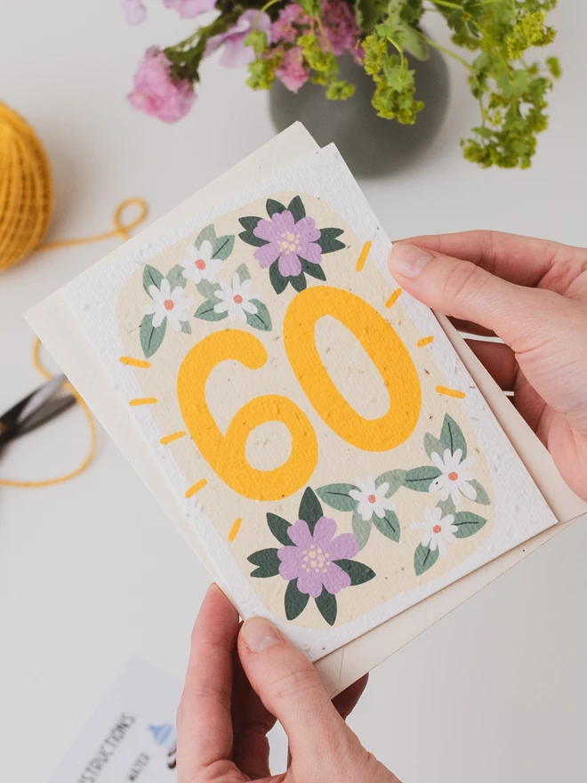 Plantable 60th Birthday Card