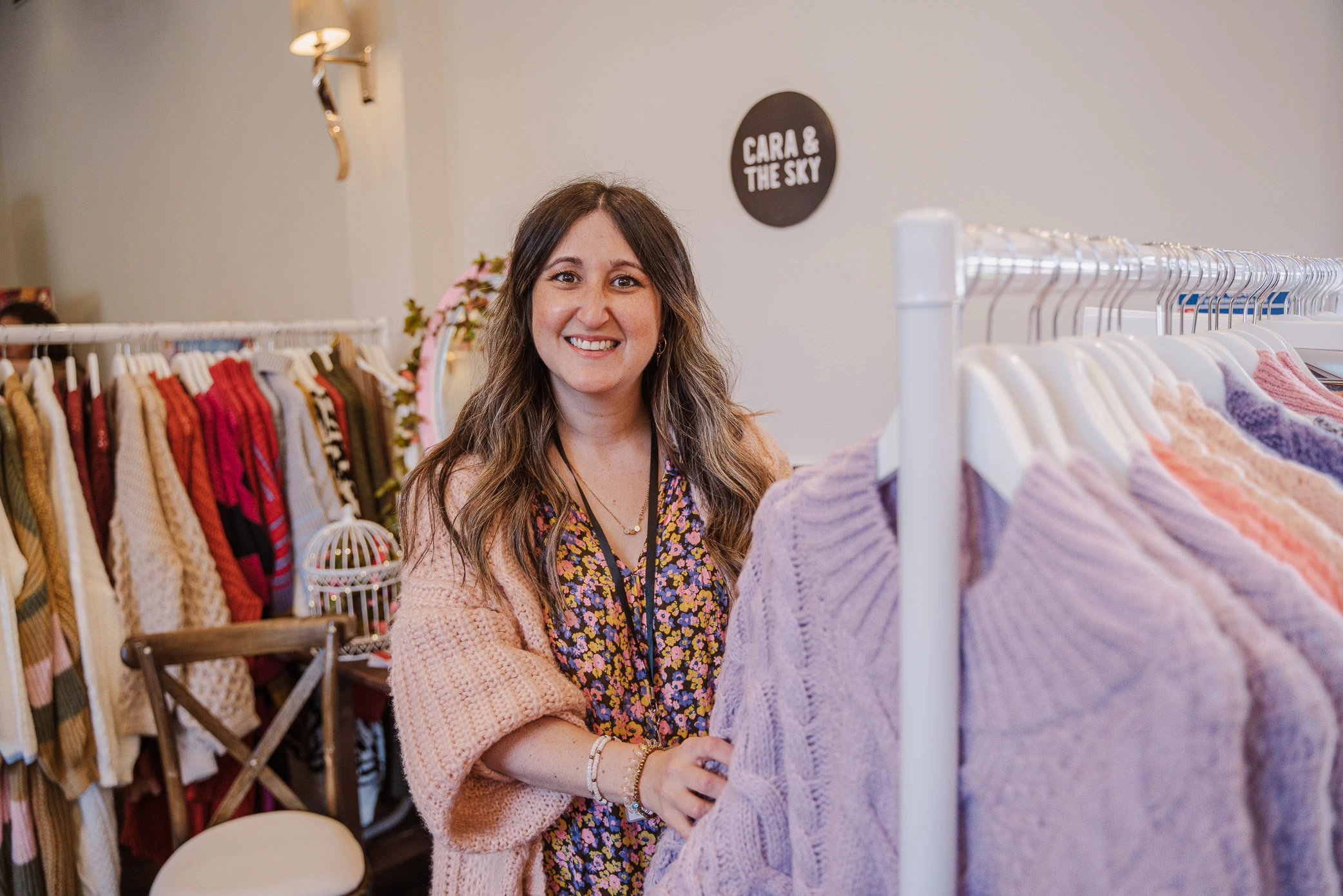 Leia Stripe Oversized Chunky Scarf Berry | Cara & The Sky | SilkFred US