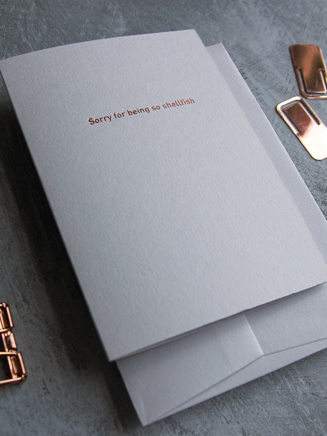 Typeface gold foiled greeting card