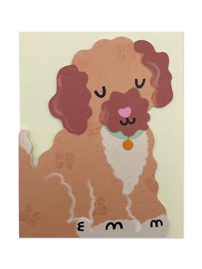 Cute Cockapoo Puppy Mini Greeting Card For Dog Lovers | Raspberry Blossom