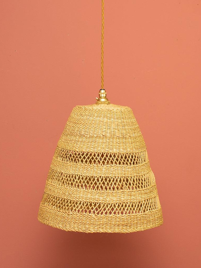 Ghanaian Handwoven Cone Lightshade 'Natural'