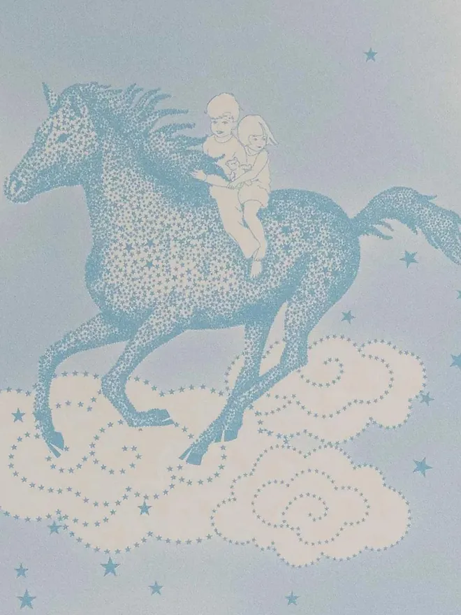 Stardust Horse Wallpaper Blue