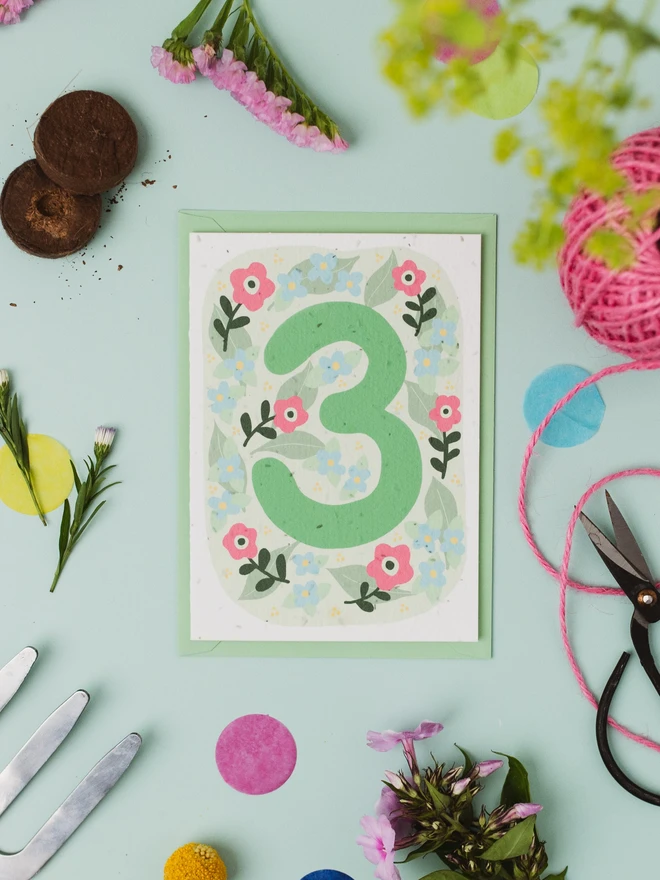 Plantable 3rd Birthday Card