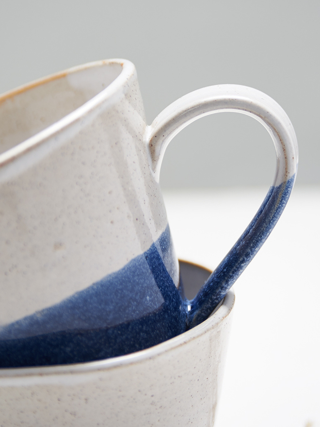 Blue and White Ceramic Mug