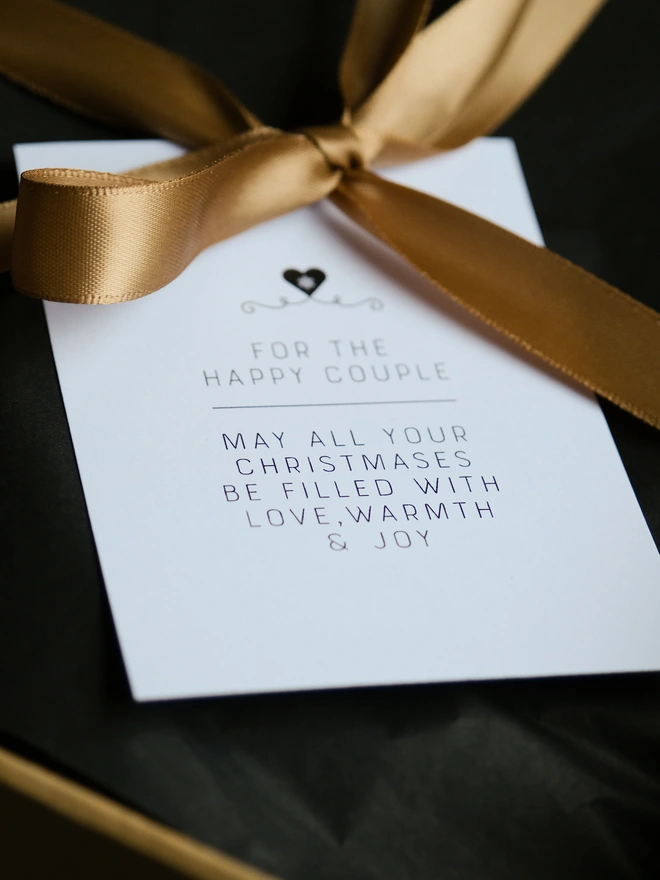 for the happy couple gift tag