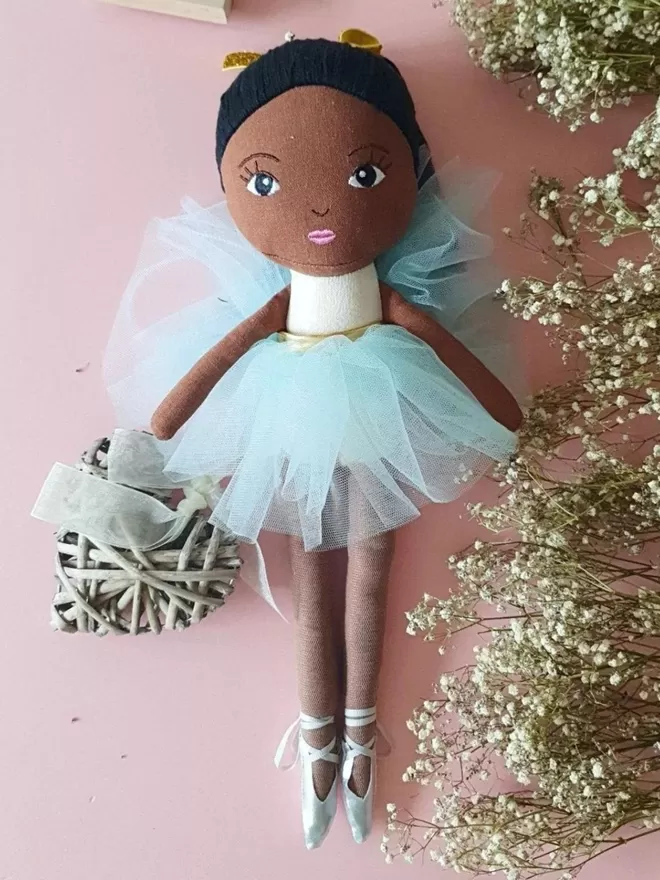 Handmade Linen Philly Ballerina Doll 