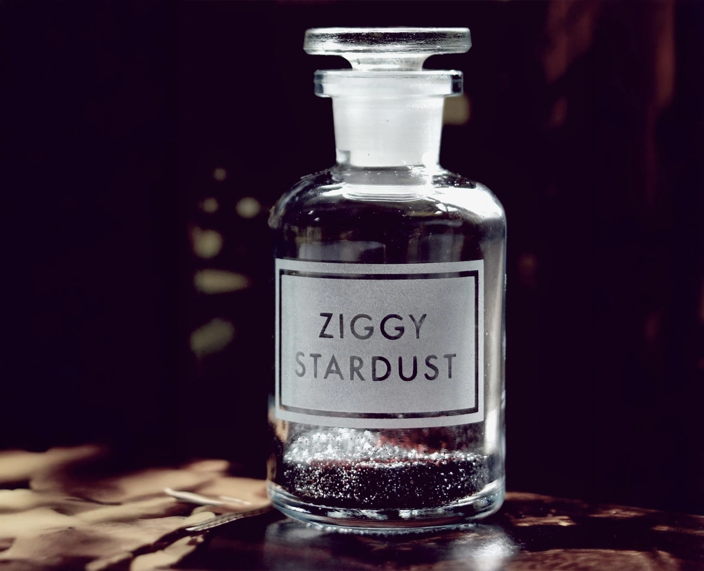Ziggy stardust etched bottle