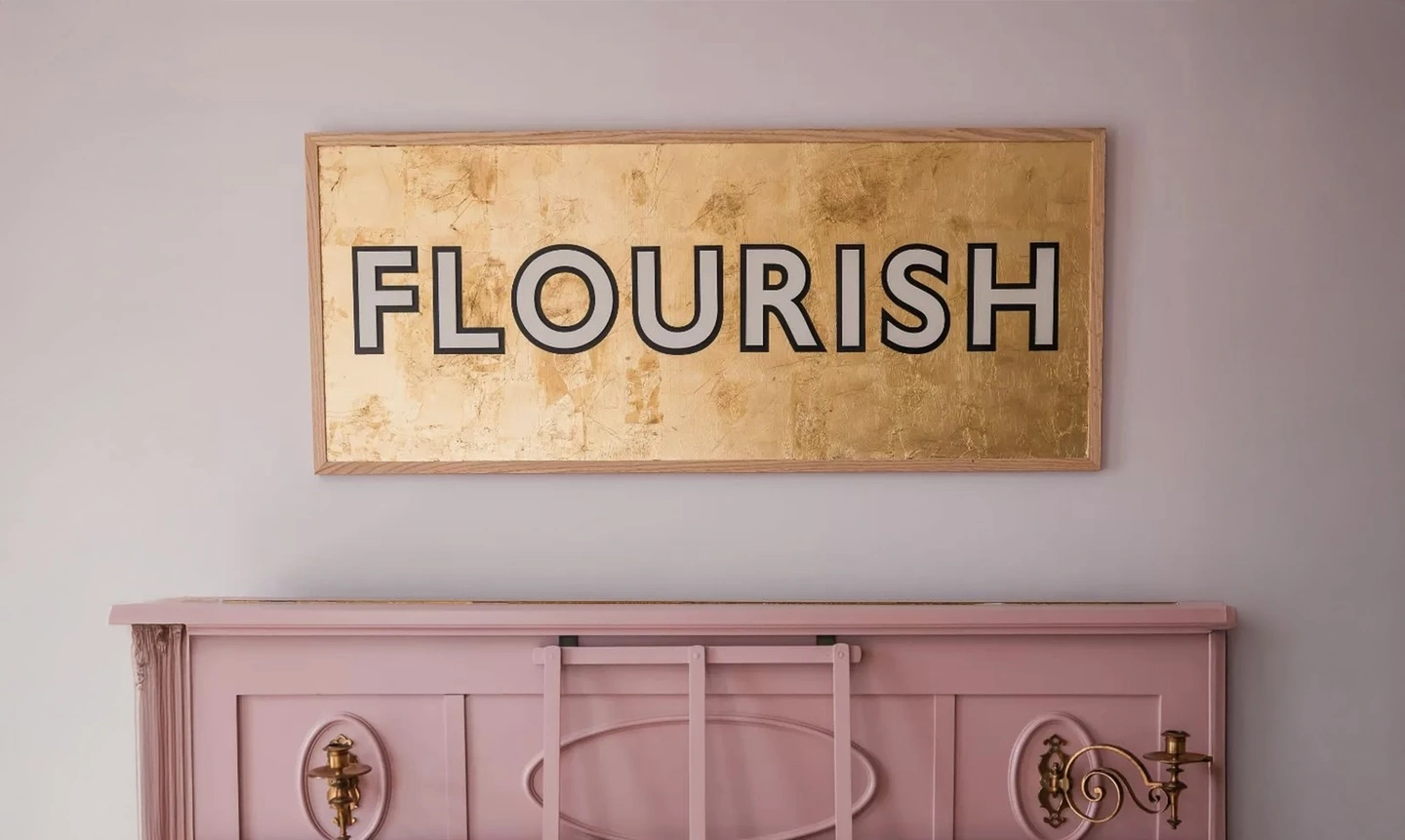 Flourish gold leaf sign