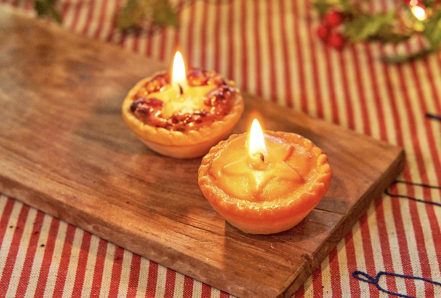 Mince pie Christmas candles