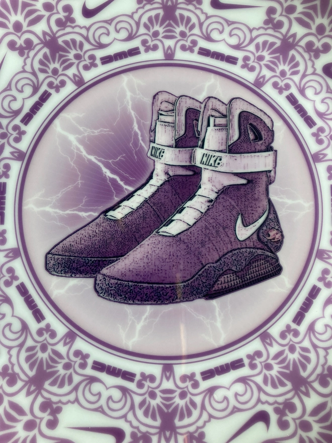 Nike Mag, Nike Mag plate, Haus of Lucy, delft plate, delft style, unique, original, unique gift, christmas, back to the future, Marty McFly, Nike