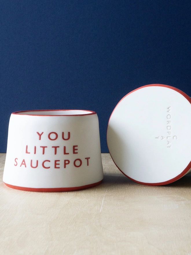 'You Little Saucepot' Red Ceramic Pot