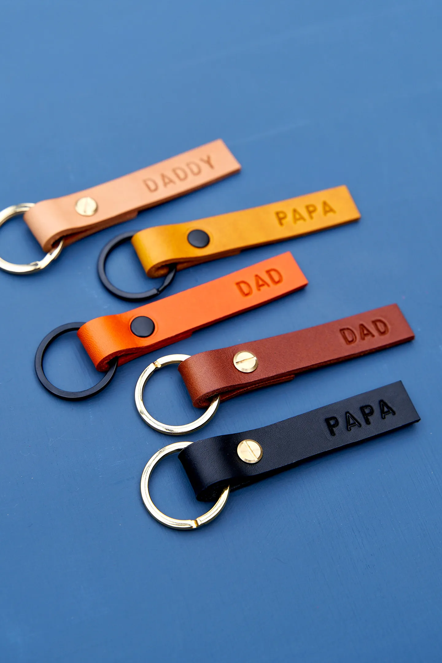 Personalised leather keyrings