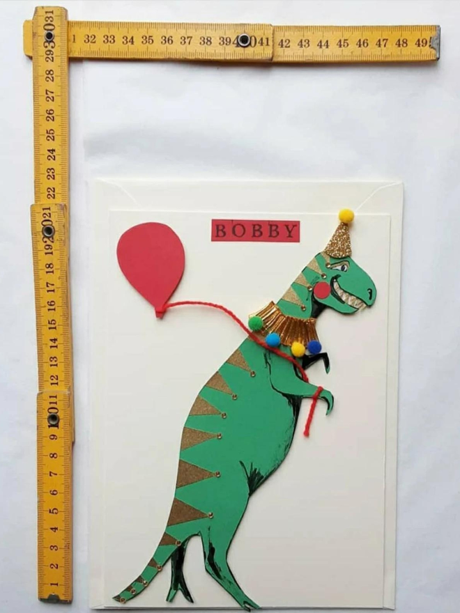 personalised dinosaur t rex birthday card