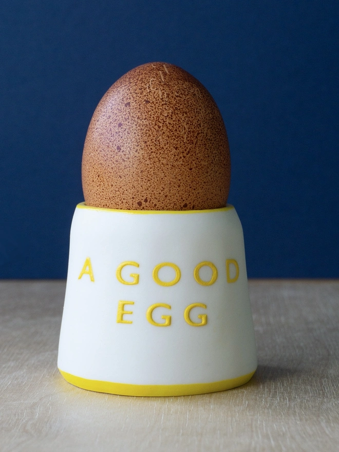 'A Good Egg' Yellow Egg Cup